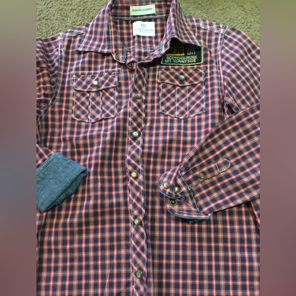 Boys size 10 so shirt by scotch shrunk